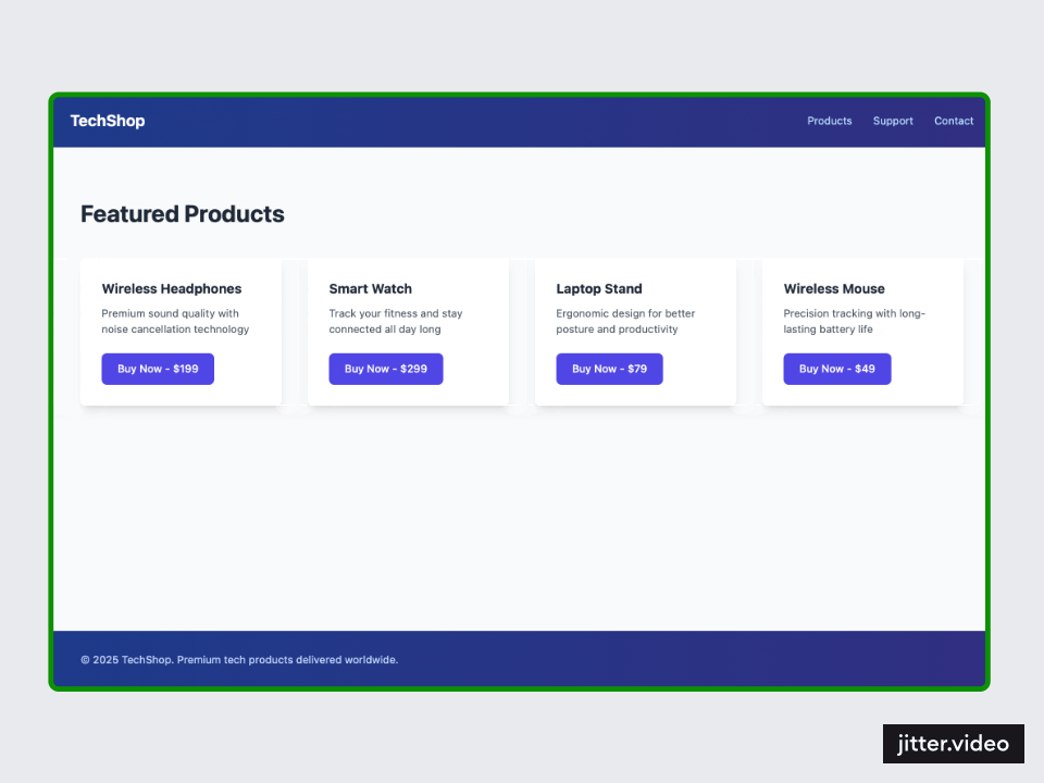 UI regression detection demo